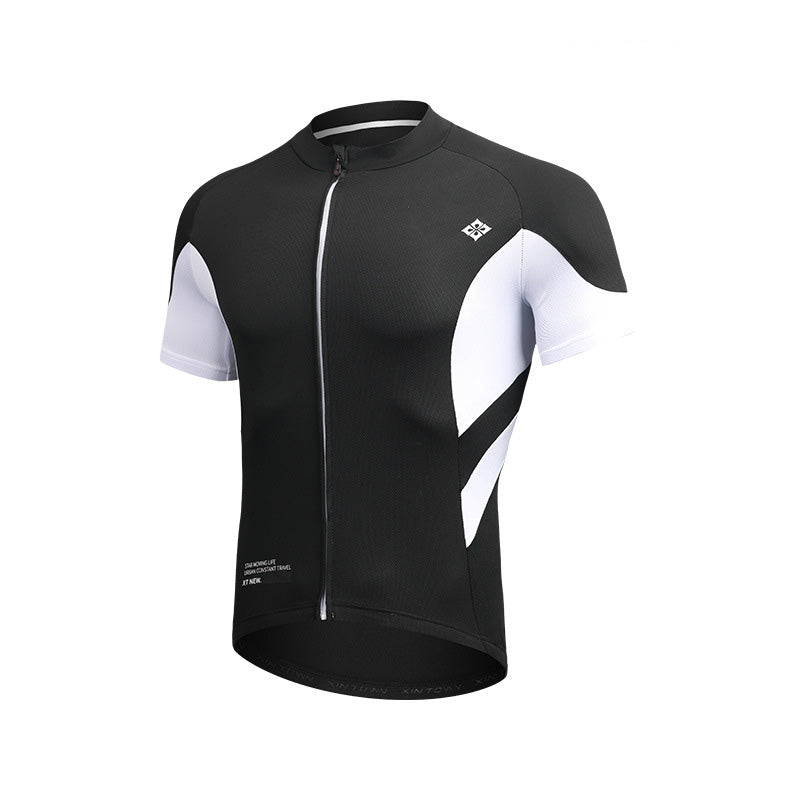 661959485313-1 Jersey manga corta Caballero negro con blanco