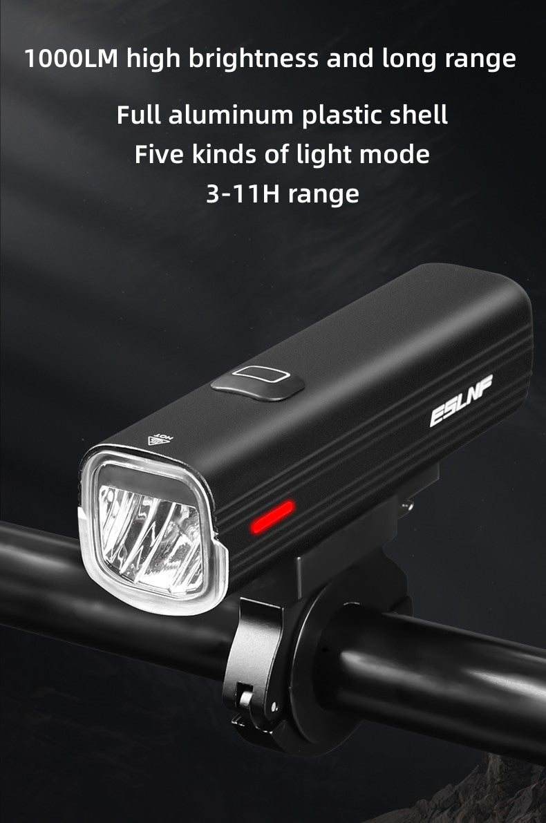 Luz LED para bicicleta de montaña y carretera, linterna frontal recargable por USB, equipo de ciclismo, 1000LM