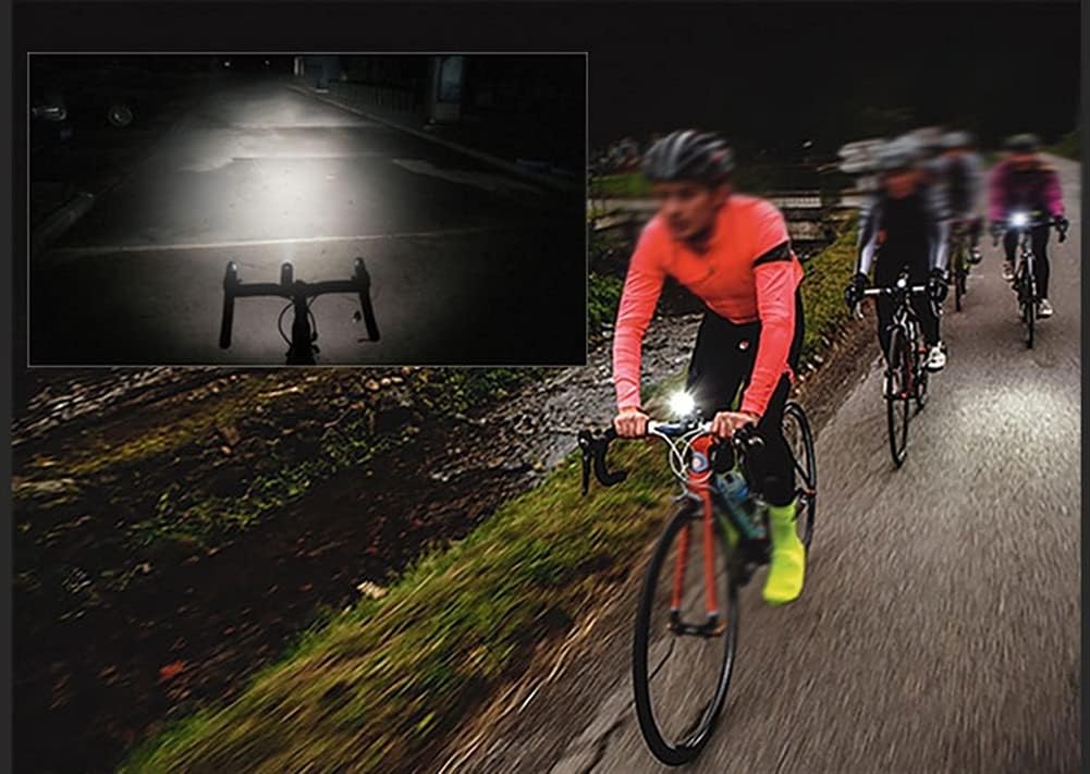Luz de la Bici USB Faro Recargable COLOR NEGRO, Super Brillante de 800 lúmenes, a Prueba de Agua, Impermeable, fácil de Montar DIRIGIÓ Accesorios de Ciclismo for Carretera y MTB