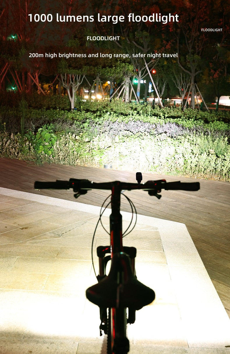 Luz LED para bicicleta de montaña y carretera, linterna frontal recargable por USB, equipo de ciclismo, 1000LM
