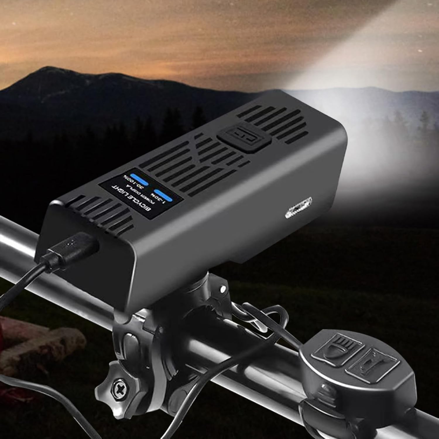 Faro delantero para bicicleta | Luces delanteras y traseras para montar por noche, luz LED impermeable con 3 modos de luz, luz trasera para bicicleta para ciclismo montaña