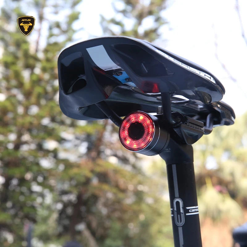 Luz trasera Q3 para bicicleta, lámpara de seguridad para ciclismo, recargable, resistente al agua, CNC, aleación de aluminio