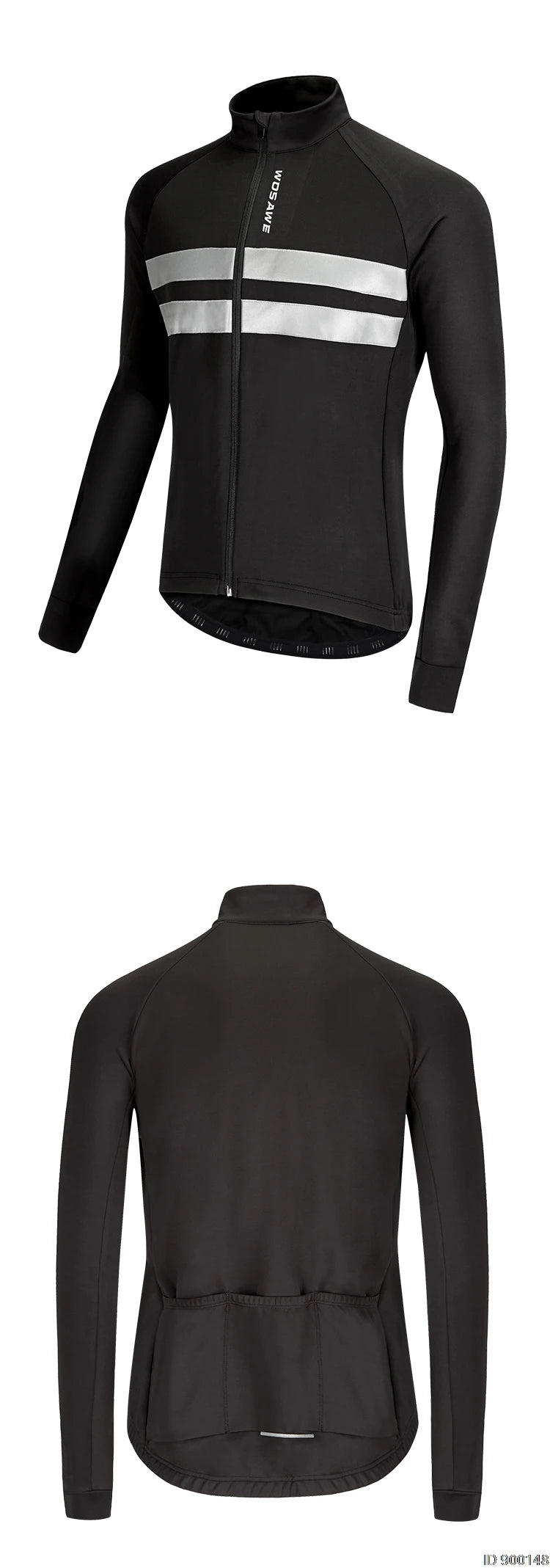 30015-1 Chamarra NEGRA Wosawe cálida ciclismo