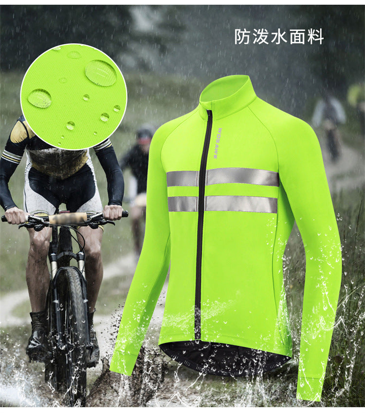 30015-2 Chamarra VERDE Wosawe cálida ciclismo