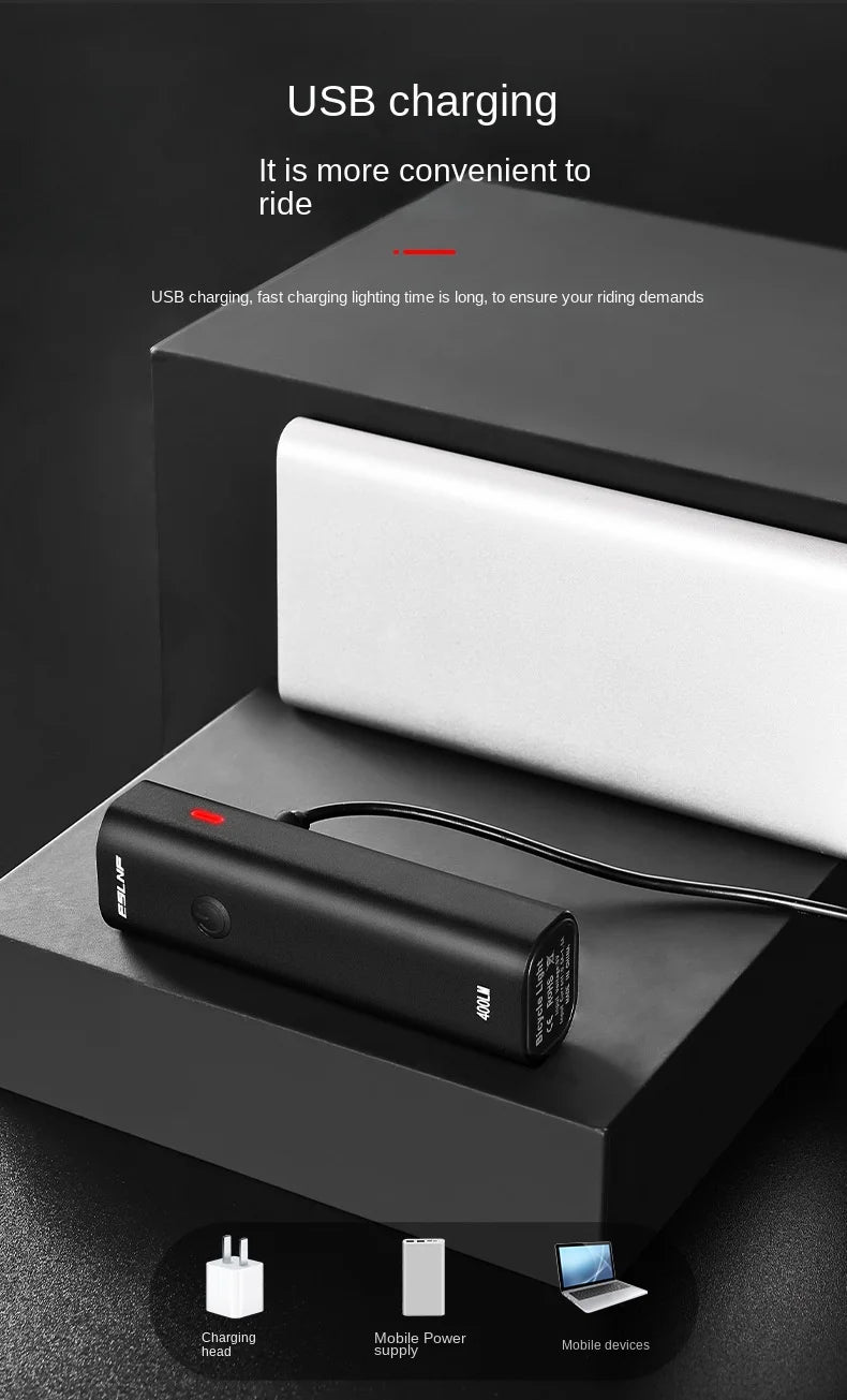 ESLNF-luz delantera para bicicleta, 400 lúmenes, LED resistente a la lluvia