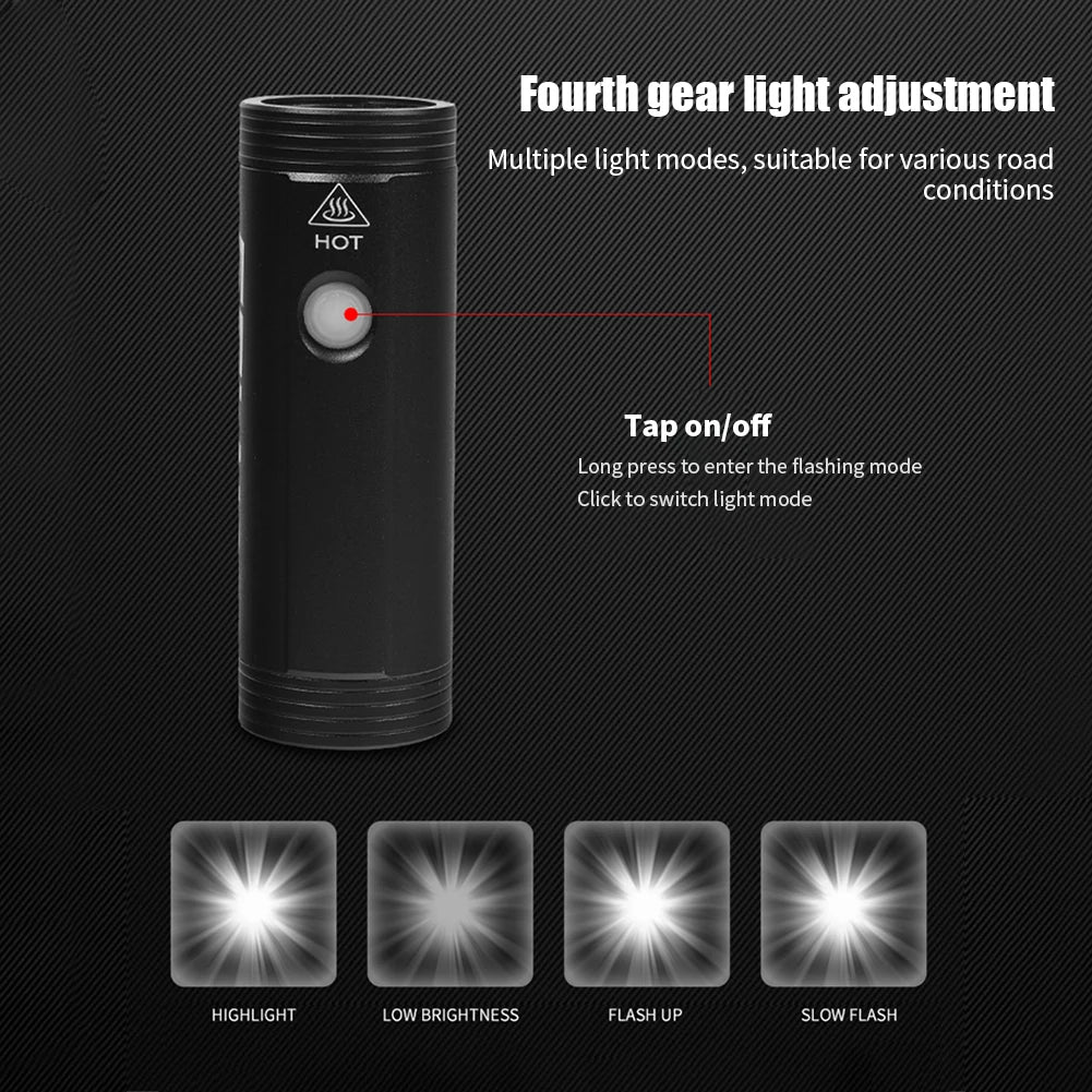 ESLNF-luz delantera para bicicleta,LED resistente a la lluvia, 800 lúmenes, carga USB, 2000mAh, IPX6