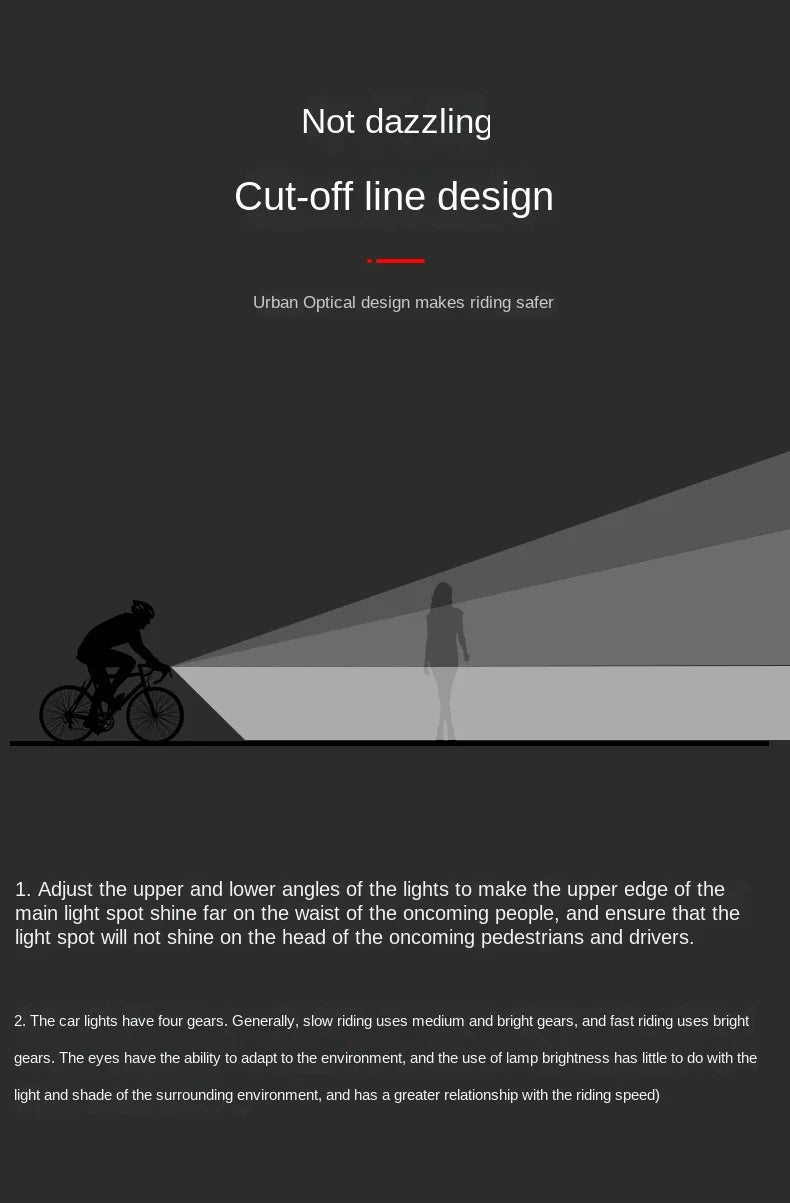 ESLNF-luz delantera para bicicleta, 400 lúmenes, LED resistente a la lluvia