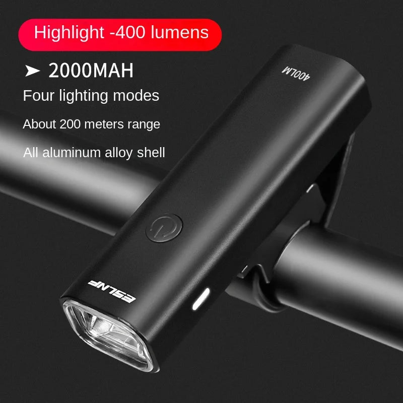 ESLNF-luz delantera para bicicleta, 400 lúmenes, LED resistente a la lluvia